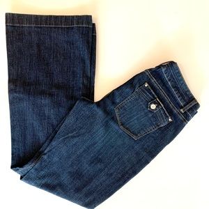 White House Black Market Flare Leg Jeans Size 10 dark wash denim